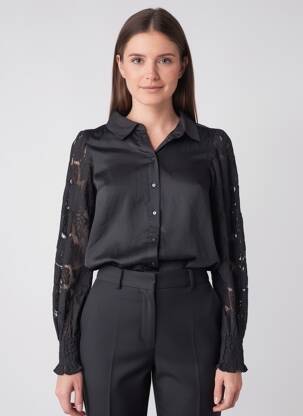 Chemisier fermeture boutonnée sur le devant manches courtes noir VERO MODA femme