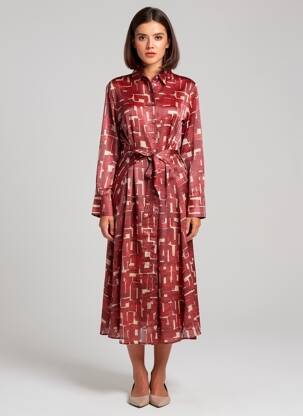 Robe longue rouge MANGO femme
