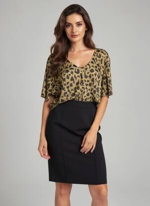 Chemisier manches courtes noir ONLY femme