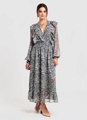 Robe longue noir MANGO femme