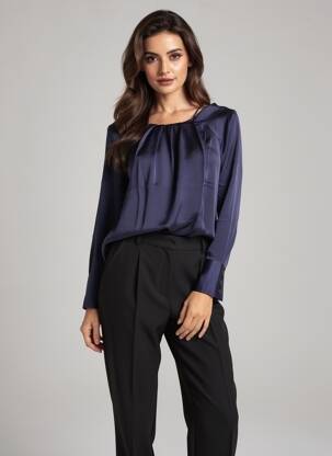 Chemisier bleu MANGO femme