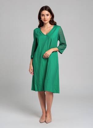 Robe mi-longue vert VERO MODA femme