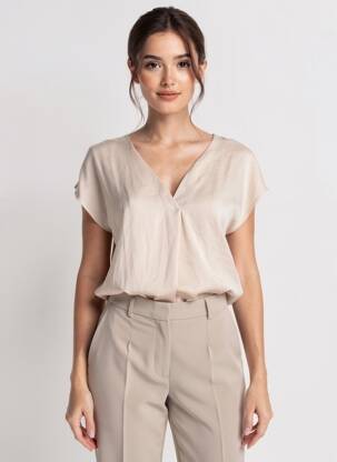 Chemisier coupe droite marron ONLY femme