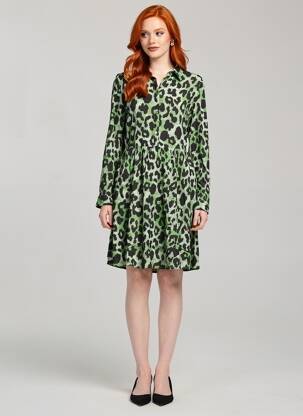 Robe longue manches longues manches longues vert VILA femme