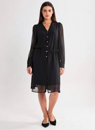 Robe mi-longue noir NAF NAF femme