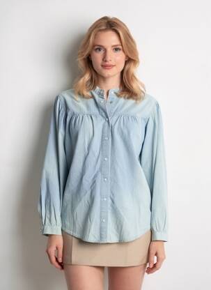 Chemisier bleu MANGO femme