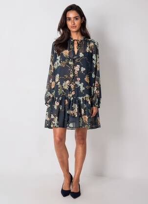 Robe courte bleu MANGO femme