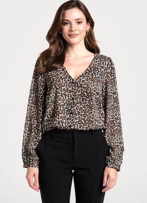 Chemisier coupe droite manches longues marron VERO MODA femme