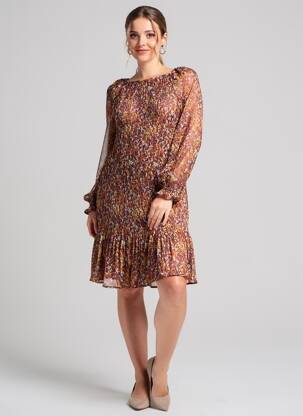 Robe mi-longue rose MANGO femme