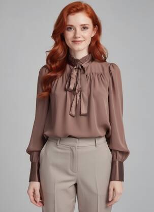 Chemisier marron ONLY femme