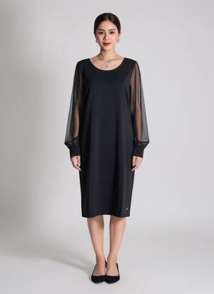 Robe mi-longue noir ZABAIONE femme