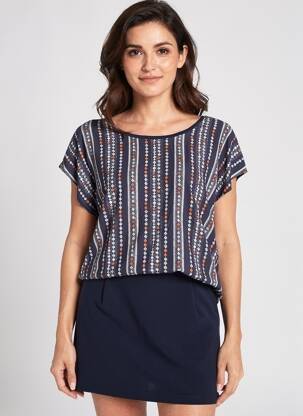 Top bleu ZABAIONE femme