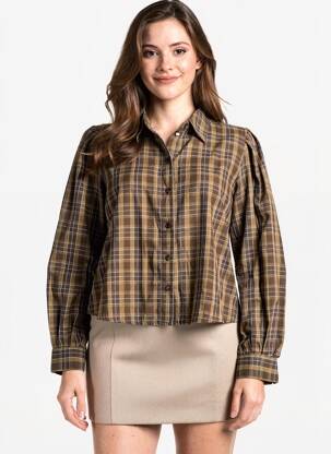 Chemisier coupe droite marron ONLY femme
