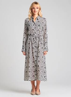 Robe longue manches longues manches longues noir VILA femme