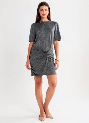 Robe courte gris MANGO femme