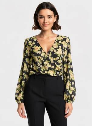 Chemisier noir MANGO femme