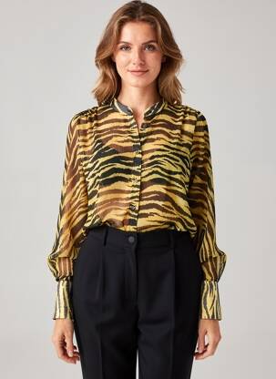 Chemisier jaune MANGO femme