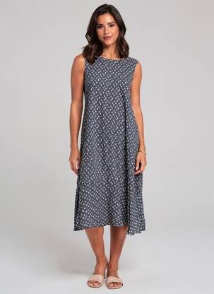 Robe mi-longue bleu OPUS femme