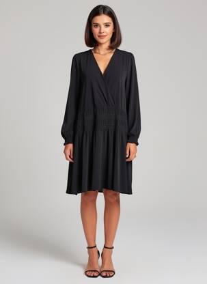 Robe mi-longue noir MANGO femme