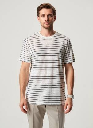 T-shirt bleu MANGO homme