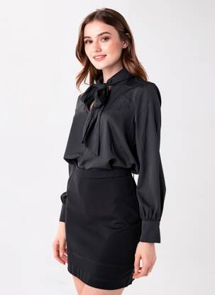 Chemisier noir MANGO femme