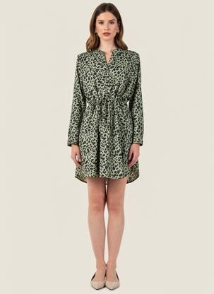 Robe longue manches longues manches longues vert ONLY femme