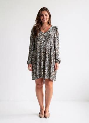 Robe longue manches longues manches longues marron VILA femme