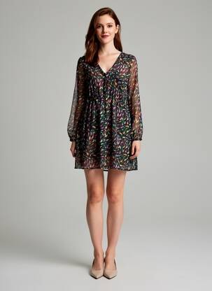 Robe longue col v rose ONLY femme