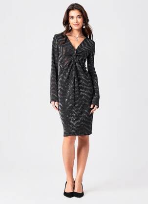 Robe mi-longue manches longues manches longues noir VERO MODA femme