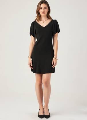 Robe courte manches courtes manches courtes noir ONLY femme