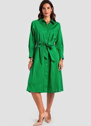 Robe mi-longue vert MORE & MORE femme