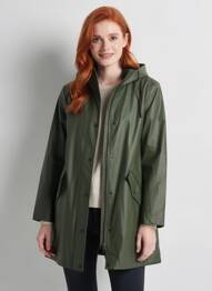 Imperméable fermeture zip séparable vert ONLY femme