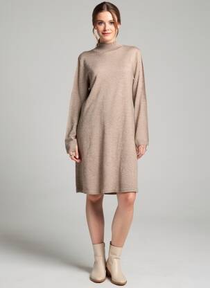 Robe pull manches longues manches longues beige VILA femme
