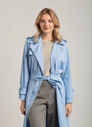 Trench fermeture boutonnée sur le devant vert ONLY femme