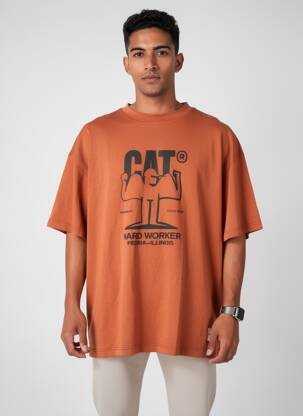 T-shirt orange CATERPILLAR homme