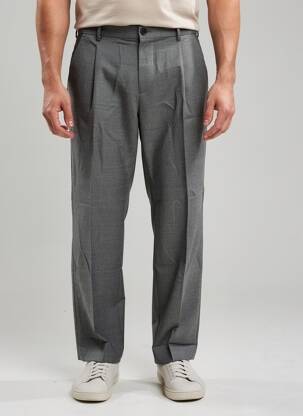 Pantalon droit tissage chiné taille haute gris IKKS homme