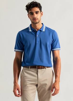 Polo bleu PRIVATE BLUE homme