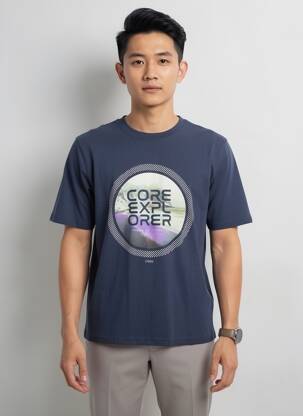 T-shirt coupe droite manches courtes bleu JACK & JONES homme