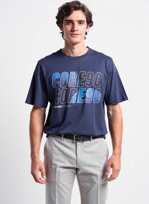 T-shirt col rond manches courtes bleu JACK & JONES homme