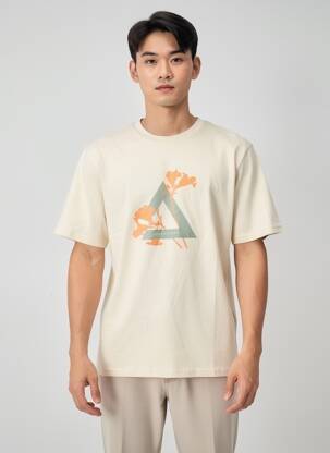 T-shirt coupe droite manches courtes beige JACK & JONES homme