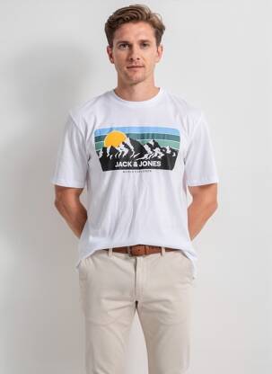 T-shirt manches courtes manches courtes blanc JACK & JONES homme