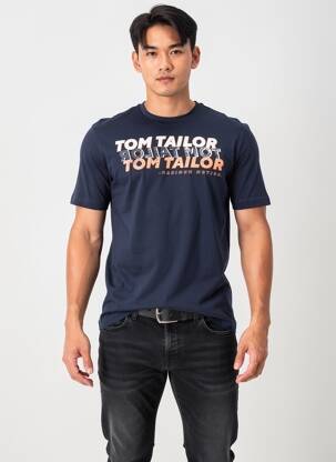 T-shirt coupe droite manches courtes bleu TOM TAILOR homme