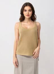 Pull coupe cintrée fines bretelles marron RALPH LAUREN femme
