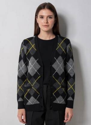 Gilet manches longues resserrée sur le bas gris RALPH LAUREN femme