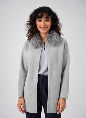 Gilet manches longues stretch gris GOLD SILVER femme
