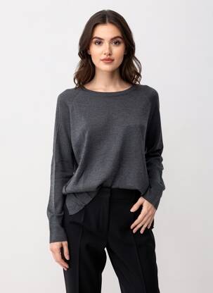Pull tissage chiné manches longues gris ZARA femme