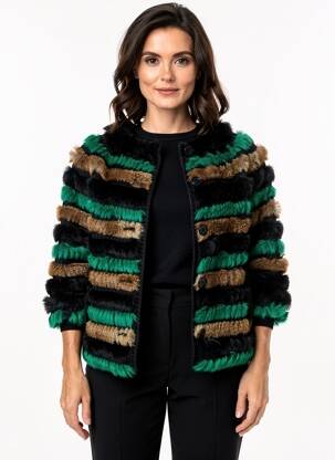 Manteau court coupe droite sans capuche vert MANOUSH femme