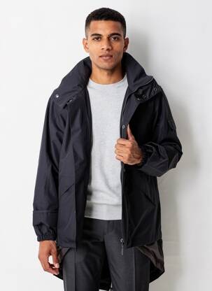 Parka fermeture zippée sous rabat scratché a capuche bleu GUY COTTEN homme