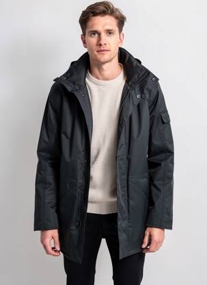 Parka fermeture zippée sous rabat scratché a capuche gris GUY COTTEN homme