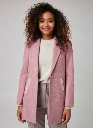 Manteau long coupe cintrée sans capuche rose LEE COOPER femme